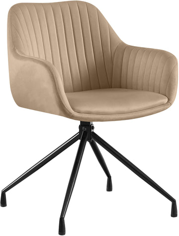 Eetkamerstoel Welby met armleuningen en draaifunctie | Kleur: Taupe | Afmetingen: 58x58x81 cm