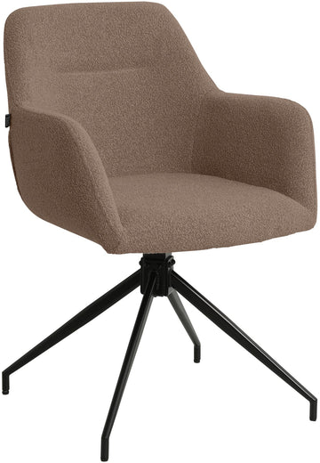 Eetkamerstoel Merlinda Teddy - Draaibaar | Kleur: bruin | Afmetingen: 58x60x85 cm