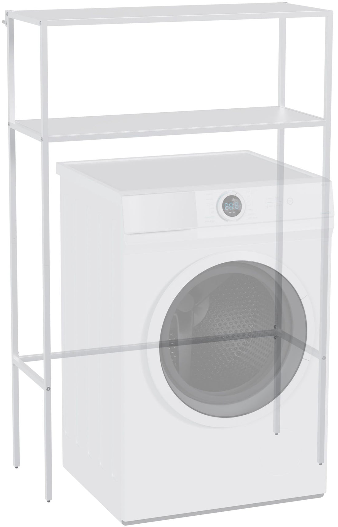 Wasmachinerek Kendal - Metalen opbergrek | Kleur: Wit | Afmetingen: 81x30x125 cm
