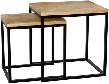 Set van 2 bijzettafels Talero | Kleur: Natura | Afmetingen: 48x38x47 cm