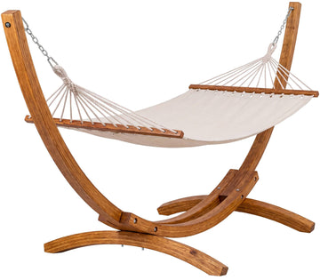 Hangmat met standaard Herriman | Kleur: Creme | Afmetingen: 318x118x122 cm