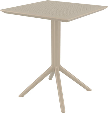 Klaptafel Sky - Vierkant of rond, kunststof | Kleur: Taupe | Afmetingen: 60x60x74 cm
