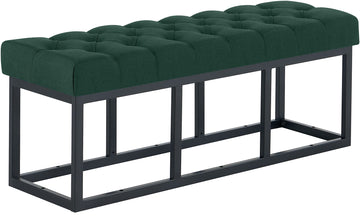 Zitbank Amun met stoffen bekleding | Kleur: Groen | Afmetingen: 120x38x46 cm