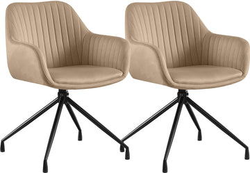 Set van 2 Novanis eetkamerstoelen | Kleur: Taupe | Afmetingen: 58x58x81 cm