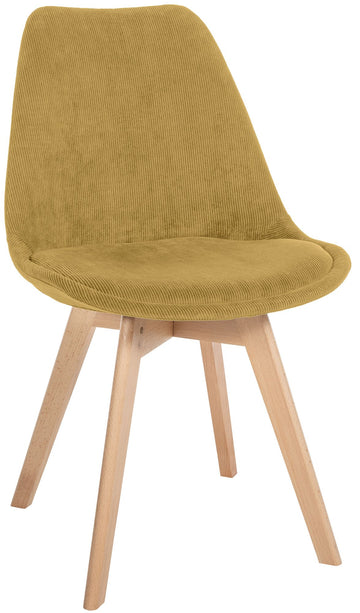 Eetkamerstoel Linares - Scandinavisch design | Kleur: Geel | Afmetingen: 49x50x83 cm