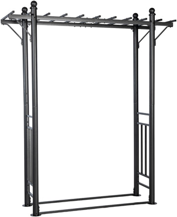 Rozenboog Veranda - Met pergola-kroon | Kleur: antraciet | Afmetingen: 186x66x221 cm