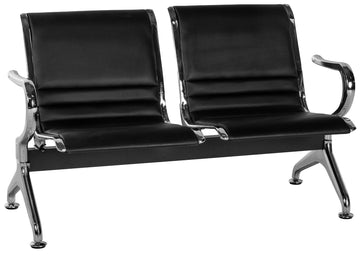 Wachtbank Frankfurt 2-zits | Kleur: zwart | Afmetingen: 124x56x76 cm