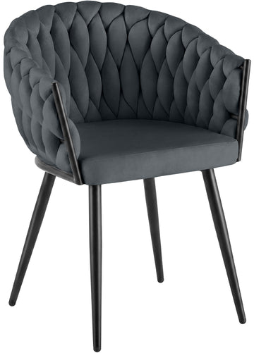 Molise fluwelen eetkamerstoel | Kleur: Donkergrijs | Afmetingen: 58x57x80 cm