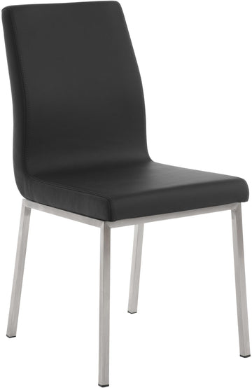 Comfortabele Eetkamerstoel - Keukenstoel - Hoog Zitcomfort - Kunstleer Kleur zwart
