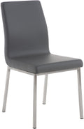 Comfortabele Eetkamerstoel - Keukenstoel - Hoog Zitcomfort - Kunstleer Kleur grijs