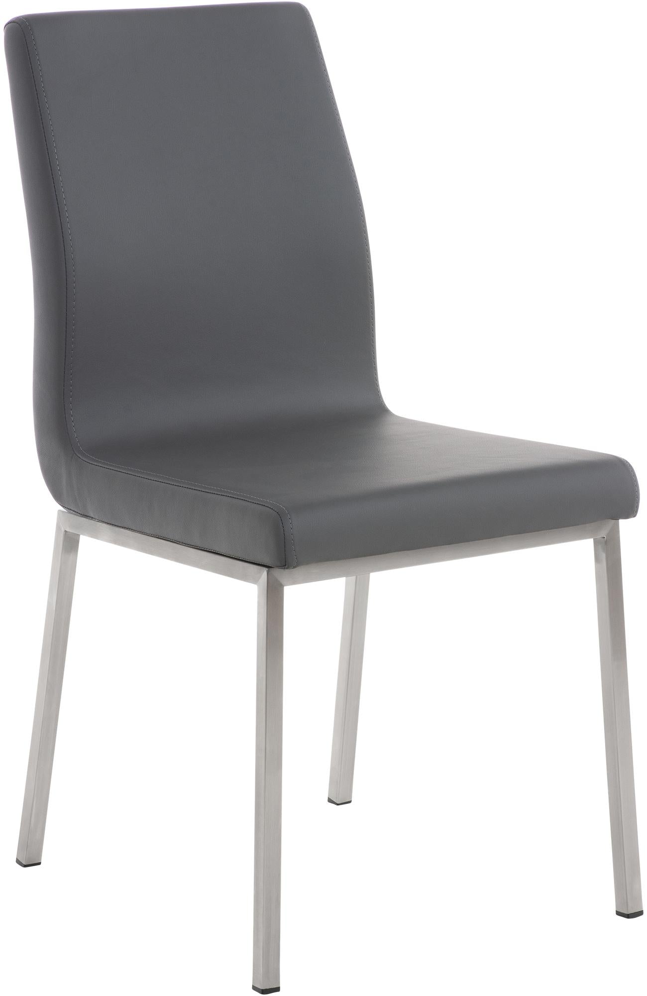 Comfortabele Eetkamerstoel - Keukenstoel - Hoog Zitcomfort - Kunstleer Kleur grijs