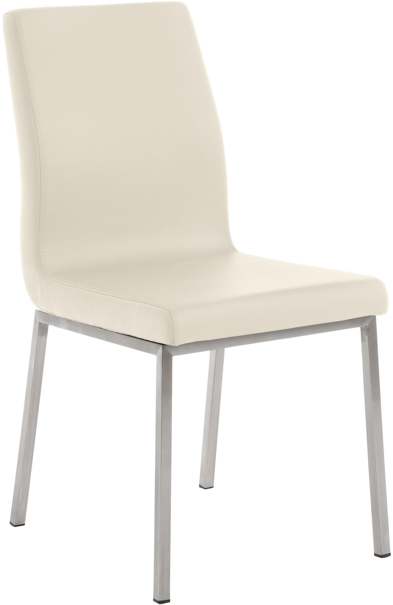Comfortabele Eetkamerstoel - Keukenstoel - Hoog Zitcomfort - Kunstleer Kleur crème
