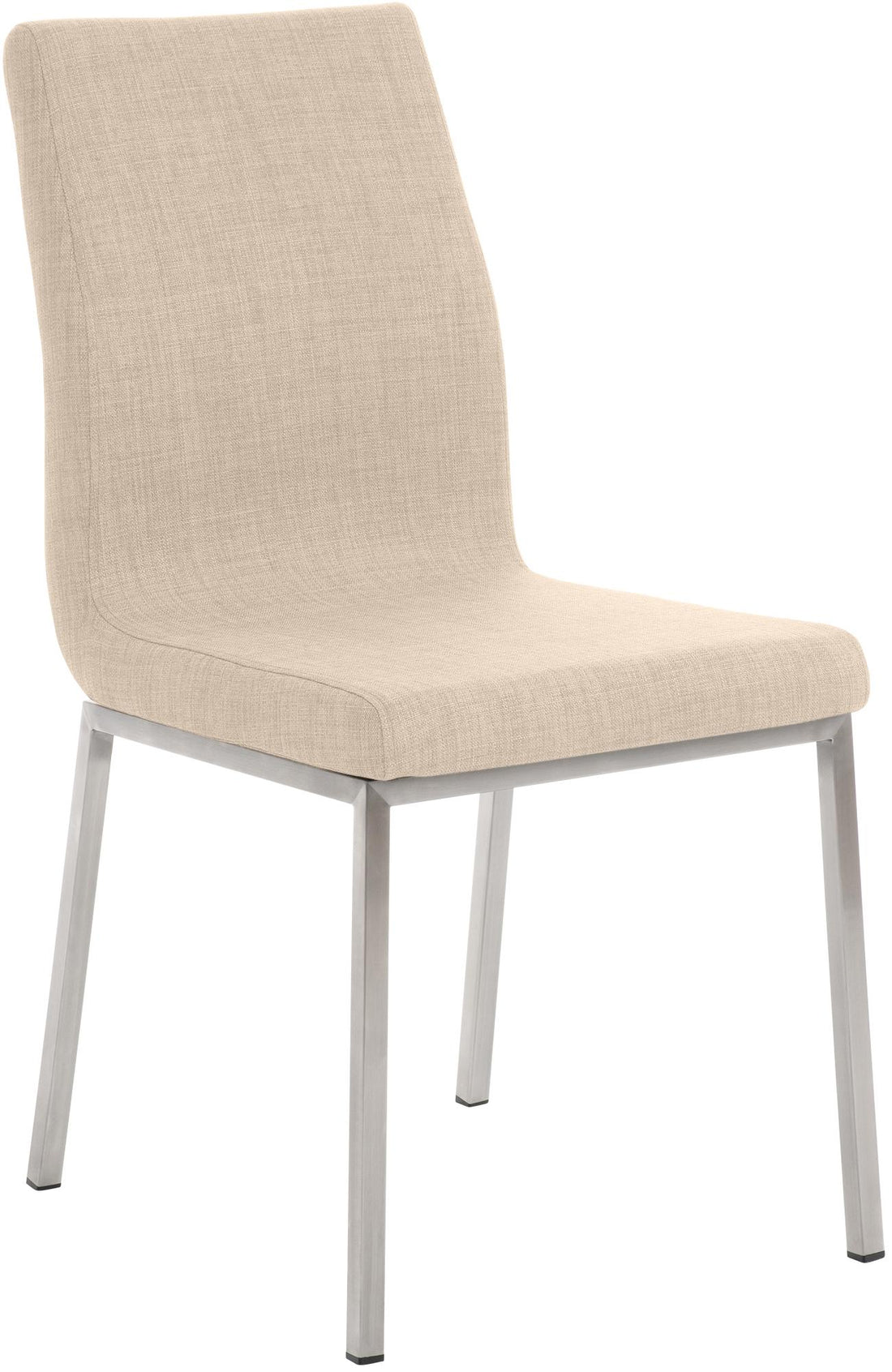 Roestvrijstalen Eetkamerstoel - Dining Chair - Comfortabele Stoffen Bekleding Kleur crème
