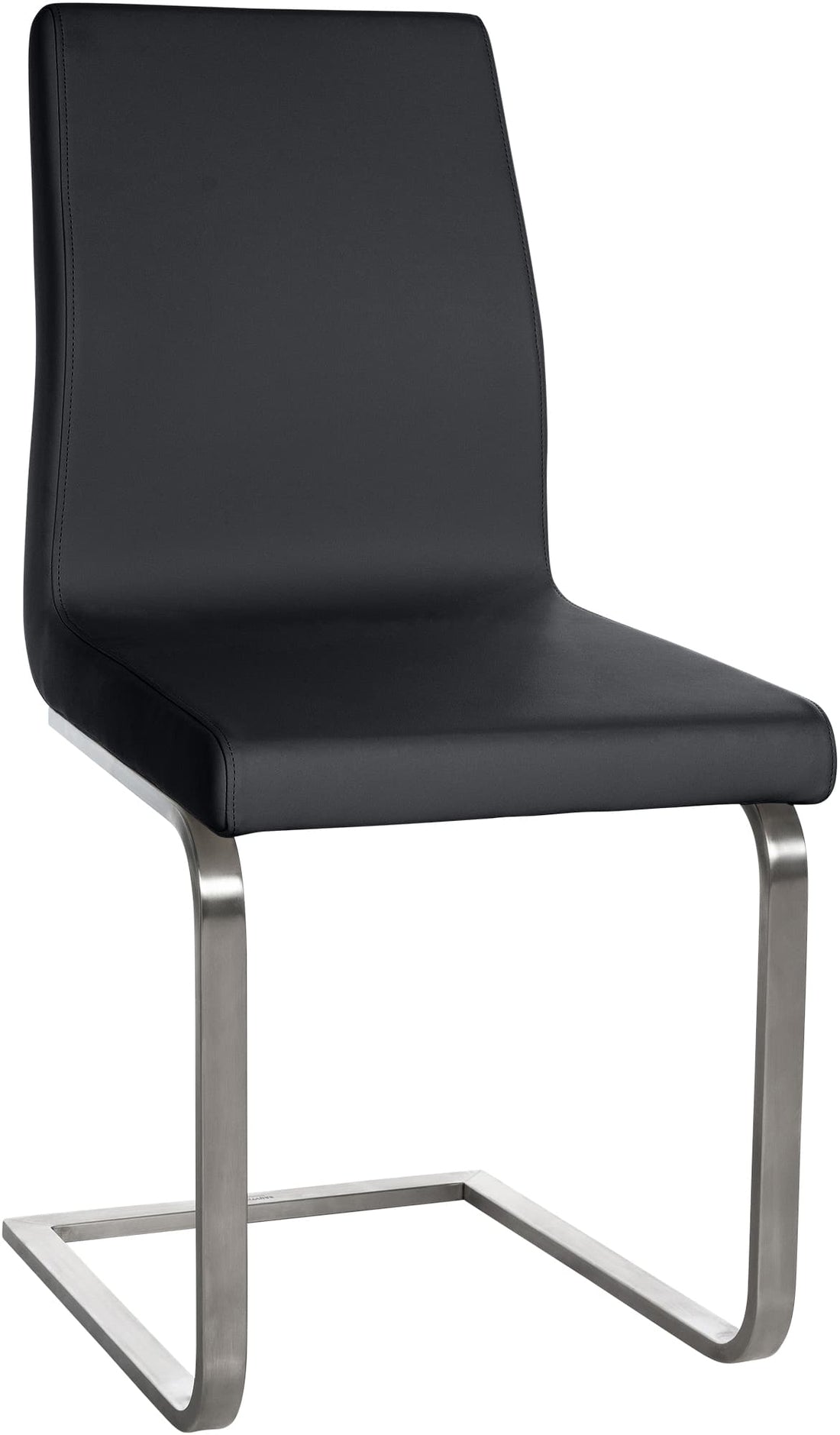 Eetkamerstoel Kunstleer - Stoel Kunststof - Ergonomisch Comfort - Roestvrij Stalen Slede Frame Kleur zwart