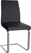 Eetkamerstoel Kunstleer - Stoel Kunststof - Ergonomisch Comfort - Roestvrij Stalen Slede Frame Kleur zwart