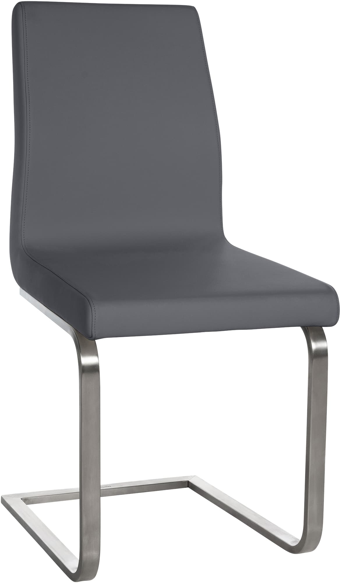 Eetkamerstoel Kunstleer - Stoel Kunststof - Ergonomisch Comfort - Roestvrij Stalen Slede Frame Kleur grijs