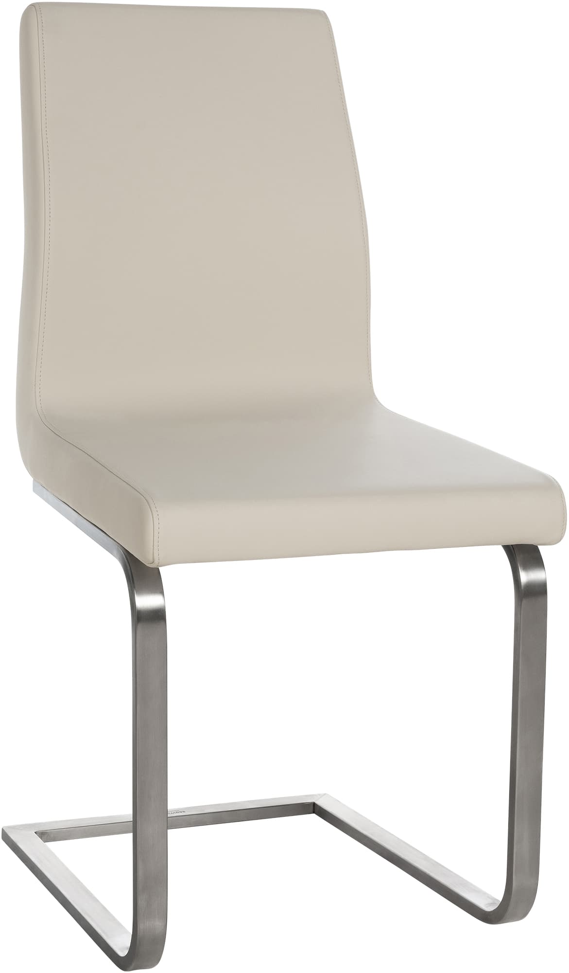 Eetkamerstoel Kunstleer - Stoel Kunststof - Ergonomisch Comfort - Roestvrij Stalen Slede Frame Kleur crème