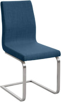 Eetkamerstoel met Stof - Design Zetel - Hoog Zitcomfort en Ergonomische Rugleuning Kleur blauw