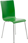 Bezoekersstoel - Gaststoel - Comfortabele Rugleuning, Hout & Chroomlook Frame Kleur groen