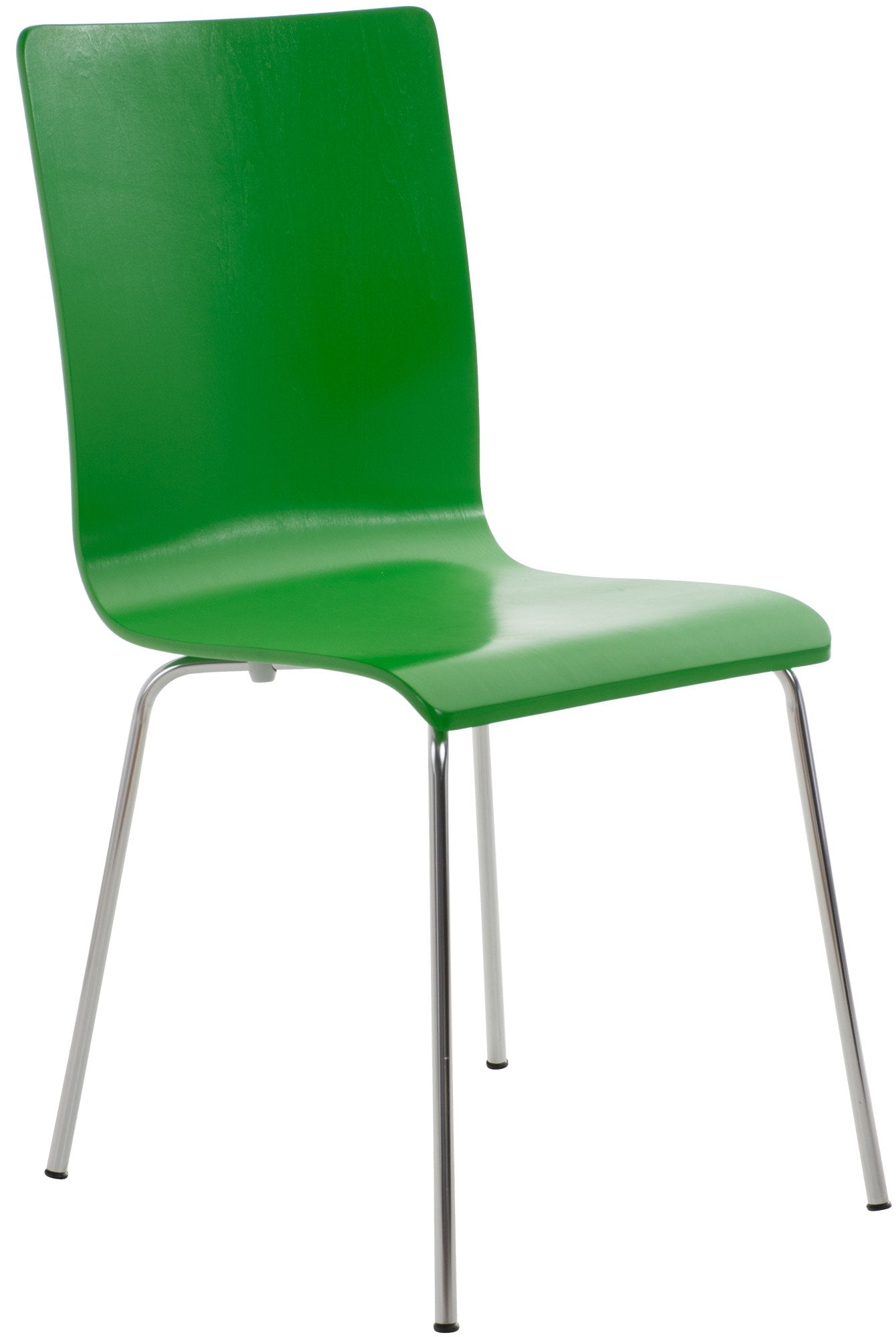 Bezoekersstoel - Gaststoel - Comfortabele Rugleuning, Hout & Chroomlook Frame Kleur groen