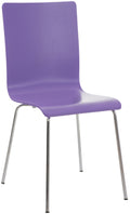 Bezoekersstoel - Gaststoel - Comfortabele Rugleuning, Hout & Chroomlook Frame Kleur lila