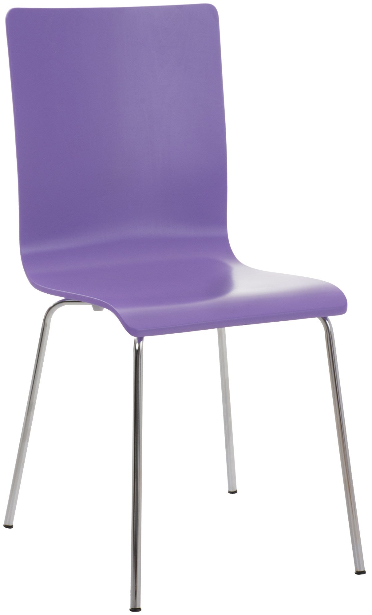 Bezoekersstoel - Gaststoel - Comfortabele Rugleuning, Hout & Chroomlook Frame Kleur lila