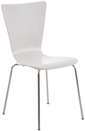 Stapelbare Bezoekersstoel - Vergaderstoel - Optimaal Zitcomfort & Elegant Design Kleur wit