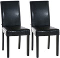 Set van 2 Eettafelstoelen van Kunstleer - Keukenstoelen - Comfortabele Zitervaring Kleur zwart Onderstel Kleur zwart