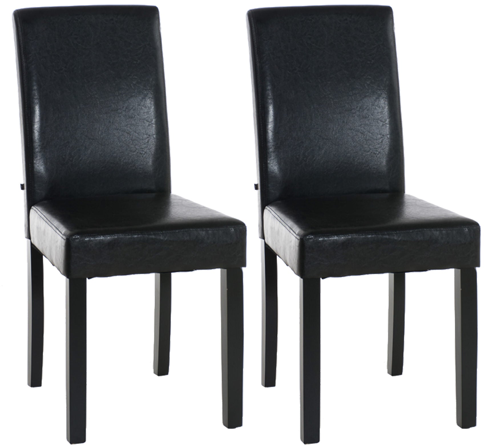 Set van 2 Eettafelstoelen van Kunstleer - Keukenstoelen - Comfortabele Zitervaring Kleur bruin Onderstel Kleur zwart