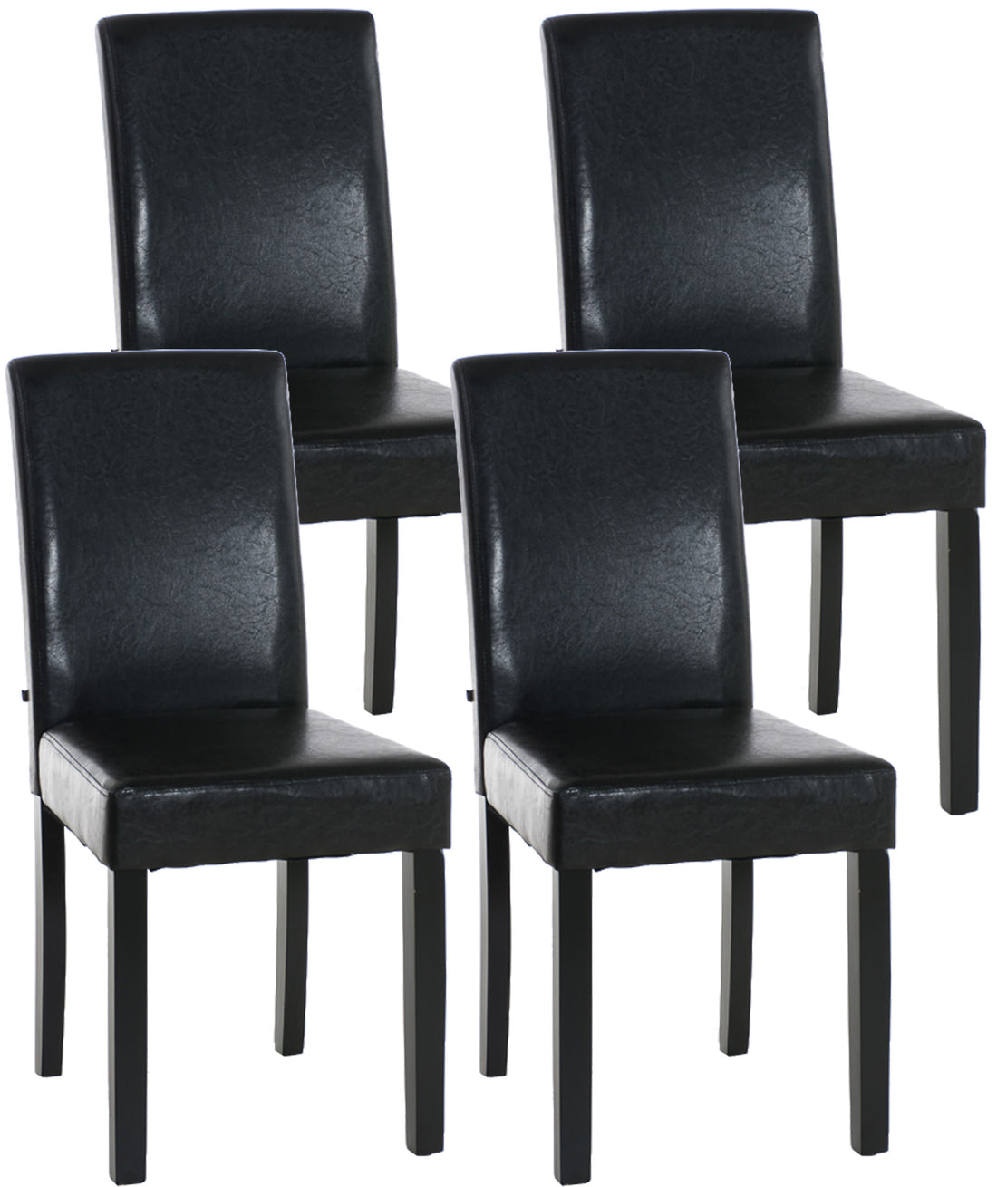 4-delige set Eetkamerstoelen, Kunstleer - Comfortabele Rugleuning, Onderhoudsvriendelijk Design Kleur wit Onderstel Kleur donkerbruin