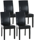4-delige set Eetkamerstoelen, Kunstleer - Comfortabele Rugleuning, Onderhoudsvriendelijk Design Kleur bruin Onderstel Kleur zwart