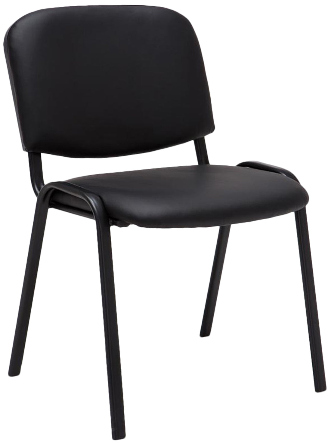 Stapelstoel Kunstleer - Vergaderstoel - Comfortabel Zitcomfort, Stapelbaar Kleur zwart