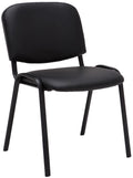 Stapelstoel Kunstleer - Vergaderstoel - Comfortabel Zitcomfort, Stapelbaar Kleur zwart