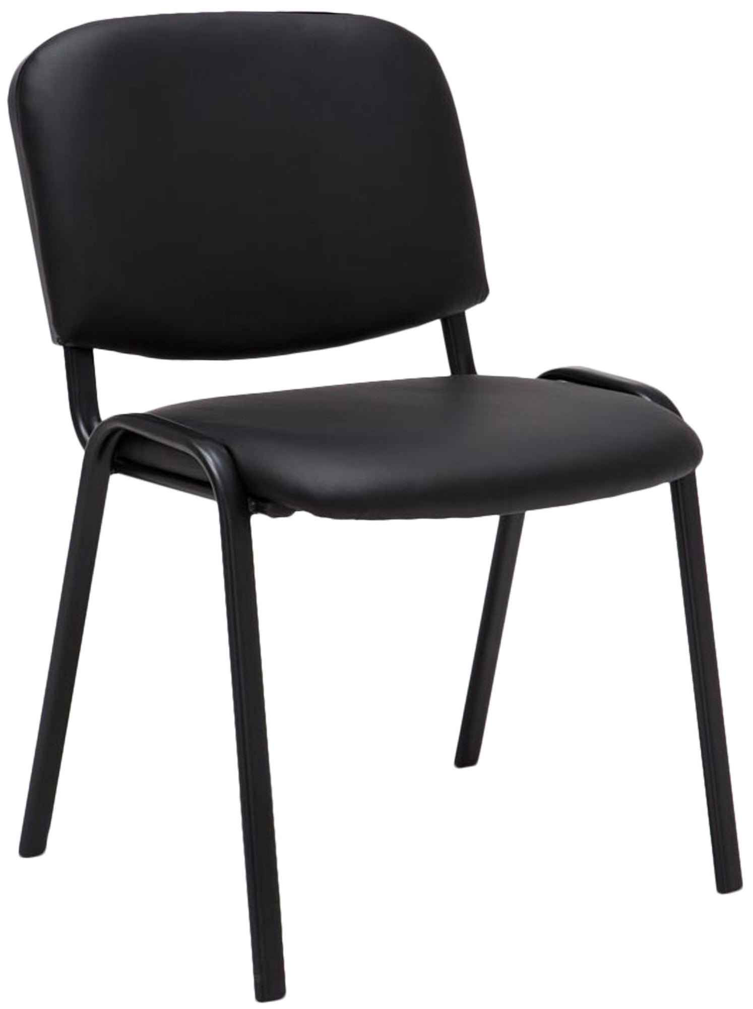 Stapelstoel Kunstleer - Vergaderstoel - Comfortabel Zitcomfort, Stapelbaar Kleur zwart
