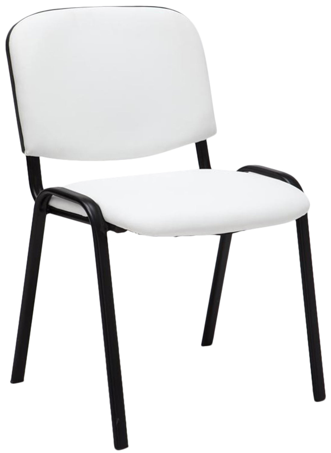 Stapelstoel Kunstleer - Vergaderstoel - Comfortabel Zitcomfort, Stapelbaar Kleur zwart