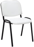 Stapelstoel Kunstleer - Vergaderstoel - Comfortabel Zitcomfort, Stapelbaar Kleur wit