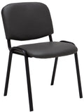 Stapelstoel Kunstleer - Vergaderstoel - Comfortabel Zitcomfort, Stapelbaar Kleur grijs