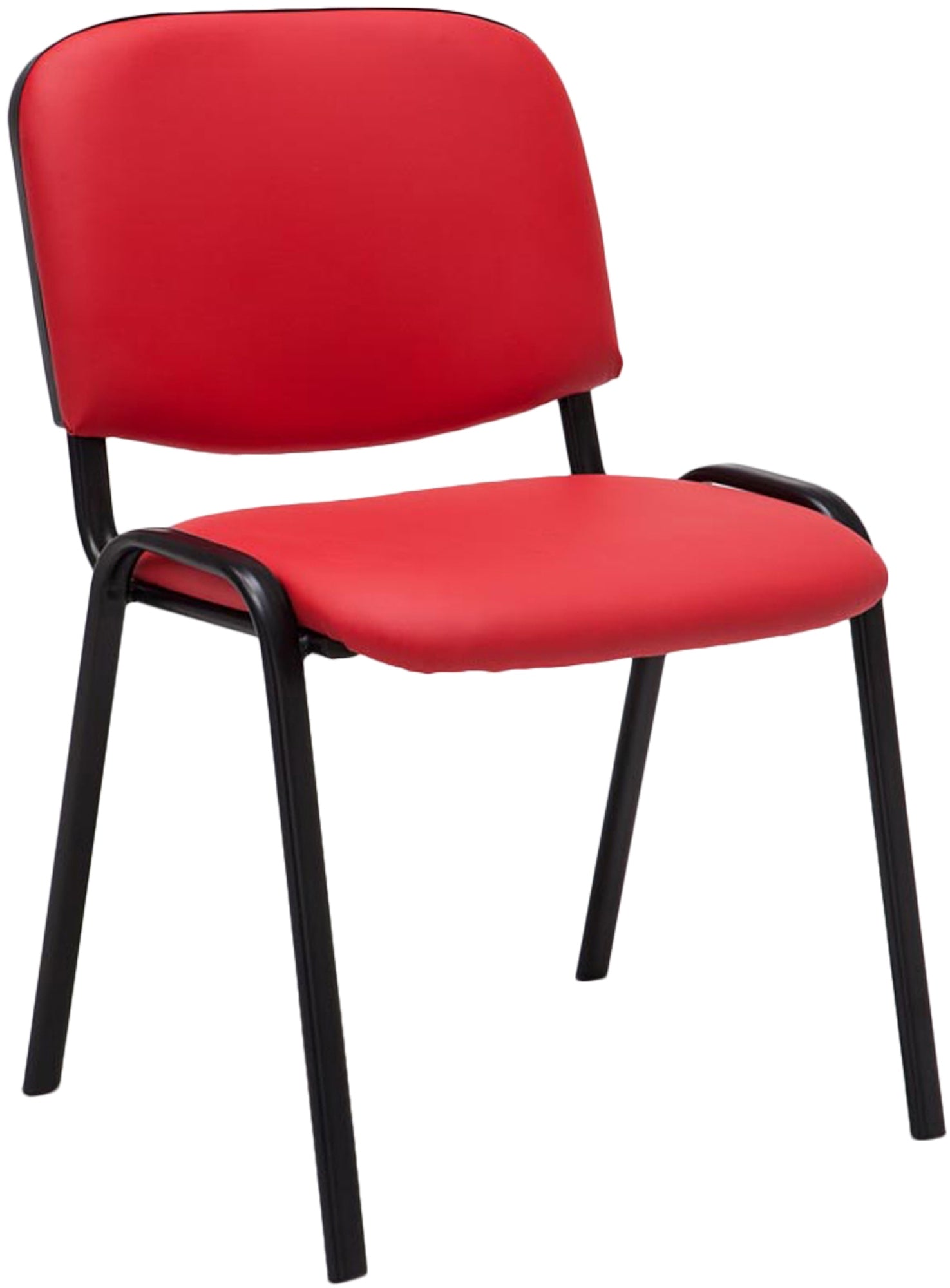 Stapelstoel Kunstleer - Vergaderstoel - Comfortabel Zitcomfort, Stapelbaar Kleur rood