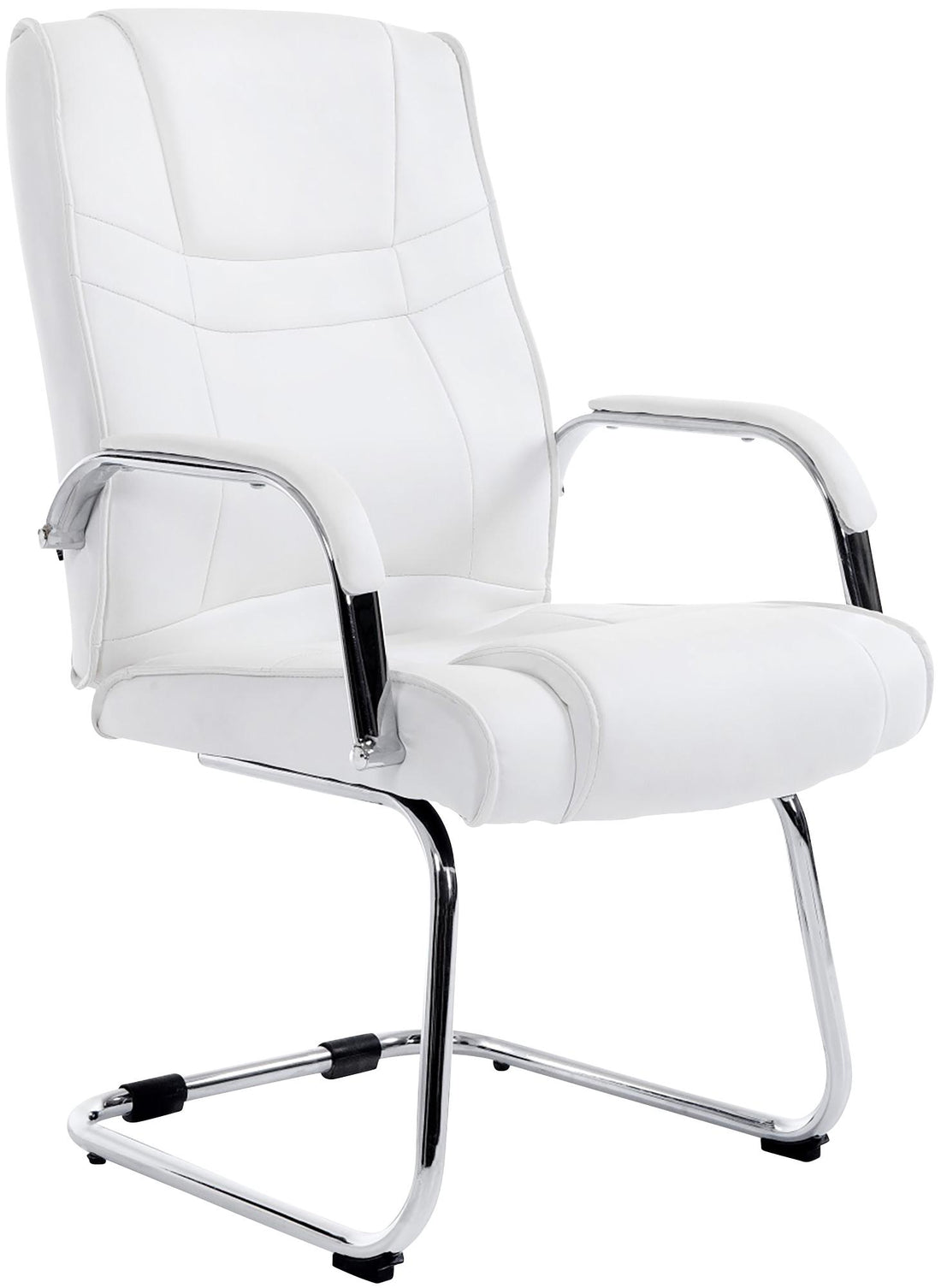 Comfortabele Bezoekersstoel - Gaststoel - Ergonomisch Design, Ideaal voor Zware Personen Kleur wit