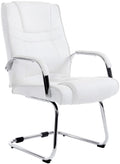 Comfortabele Bezoekersstoel - Gaststoel - Ergonomisch Design, Ideaal voor Zware Personen Kleur wit