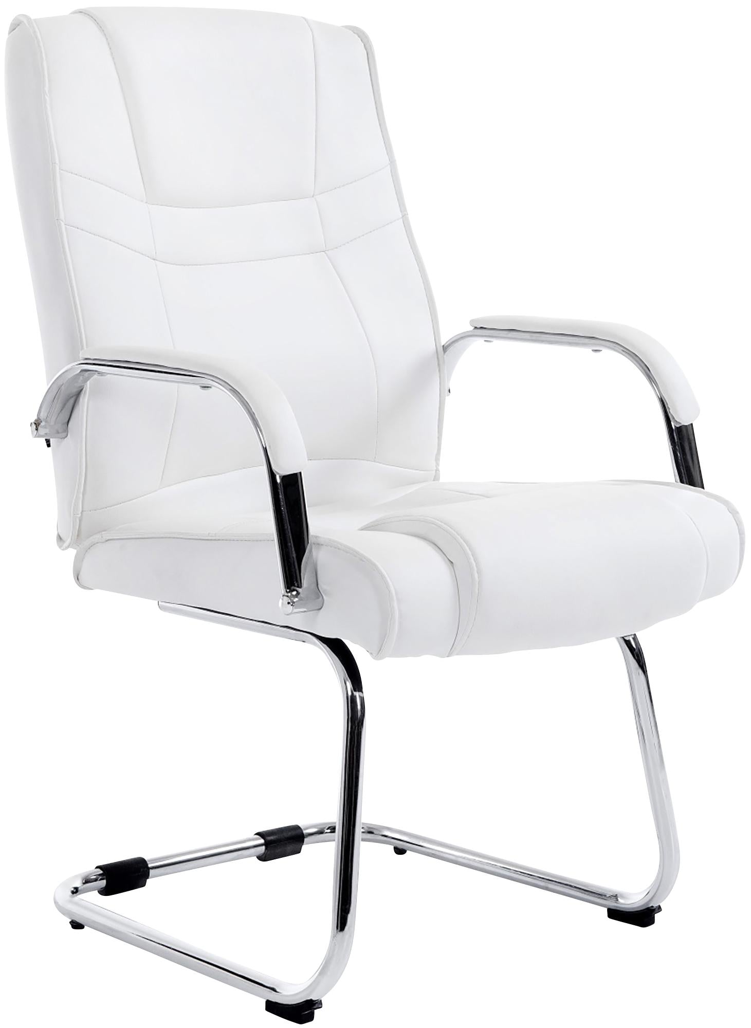 Comfortabele Bezoekersstoel - Gaststoel - Ergonomisch Design, Ideaal voor Zware Personen Kleur wit