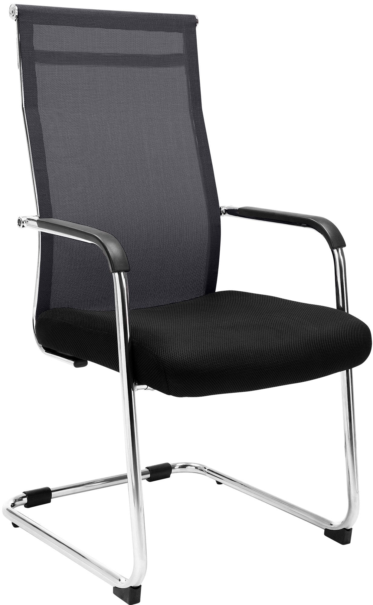 Bezoekersstoel, wachtkamerstoel, Ergonomisch Comfort - Chroom Frame Kleur zwart