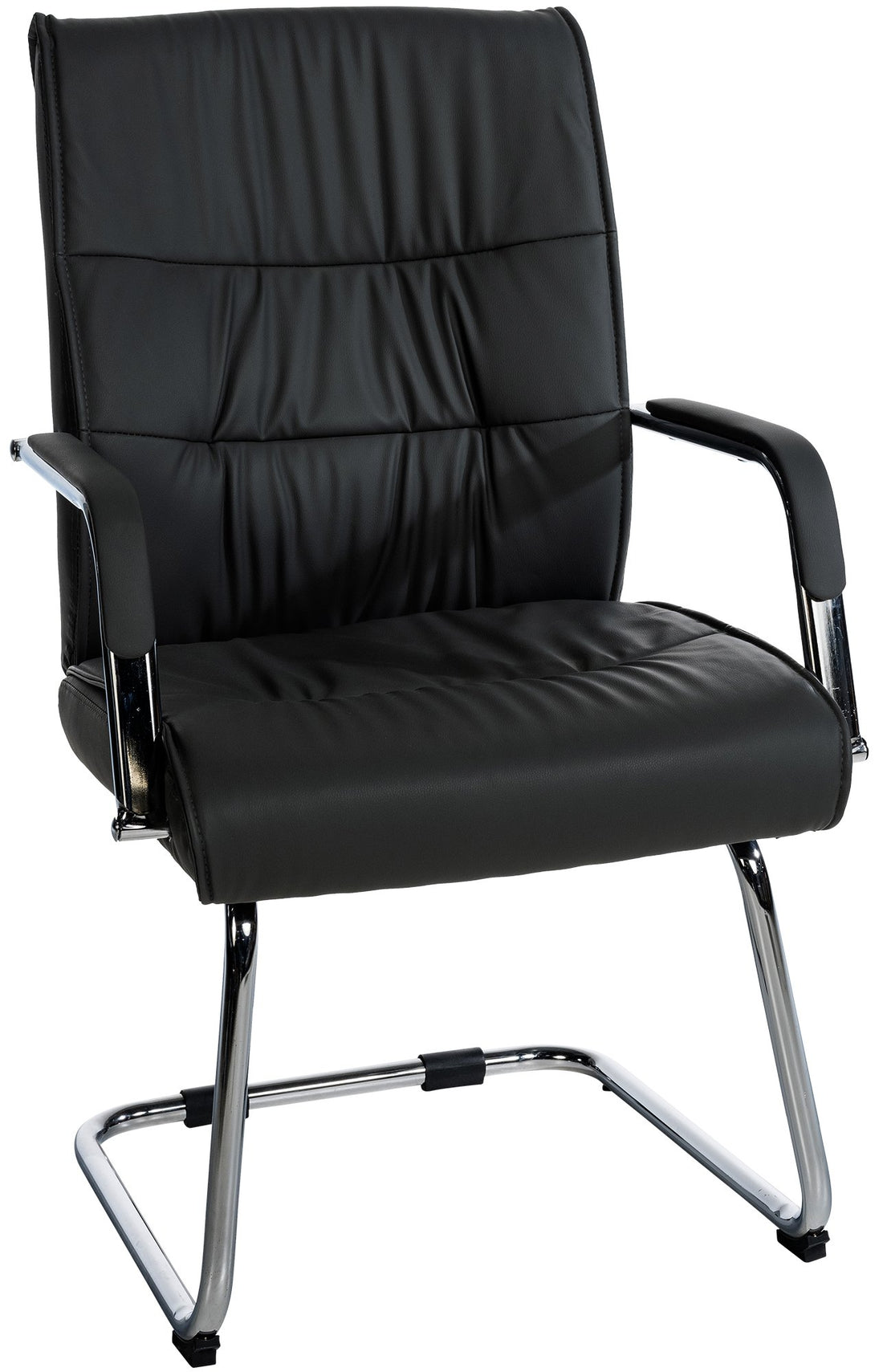 Bezoekersstoel - Gaststoel - Comfortabel Design & Ergonomisch Zittvlak Kleur zwart