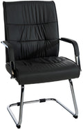 Bezoekersstoel - Gaststoel - Comfortabel Design & Ergonomisch Zittvlak Kleur zwart