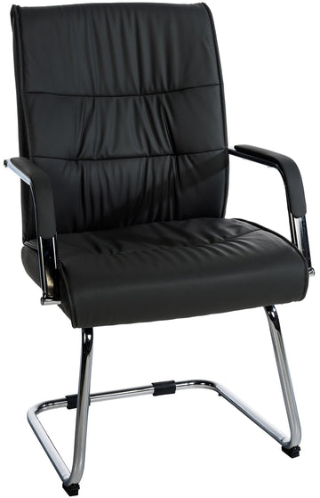 Bezoekersstoel - Gaststoel - Comfortabel Design & Ergonomisch Zittvlak Kleur zwart
