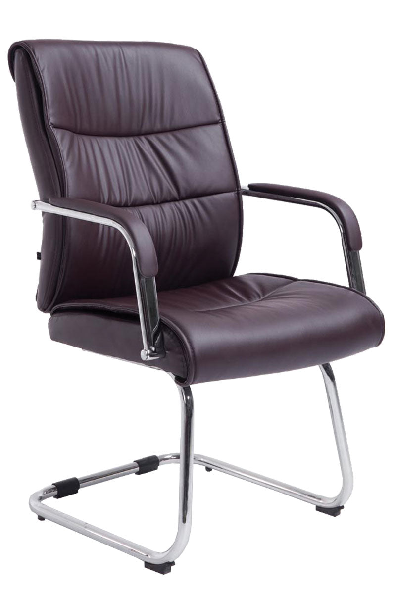 Bezoekersstoel - Gaststoel - Comfortabel Design & Ergonomisch Zittvlak Kleur bruin