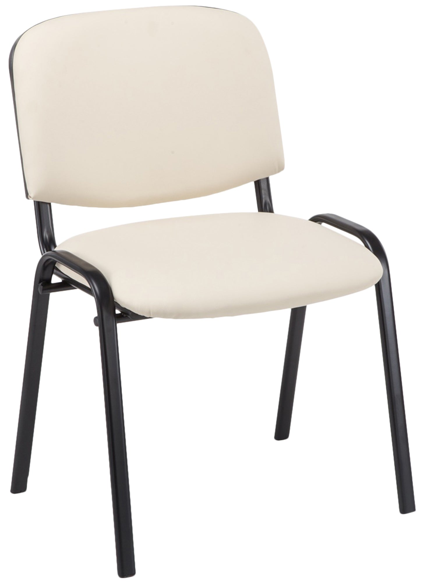 Stapelstoel Kunstleer - Vergaderstoel - Comfortabel Zitcomfort, Stapelbaar Kleur crème