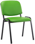 Stapelstoel Kunstleer - Vergaderstoel - Comfortabel Zitcomfort, Stapelbaar Kleur groen