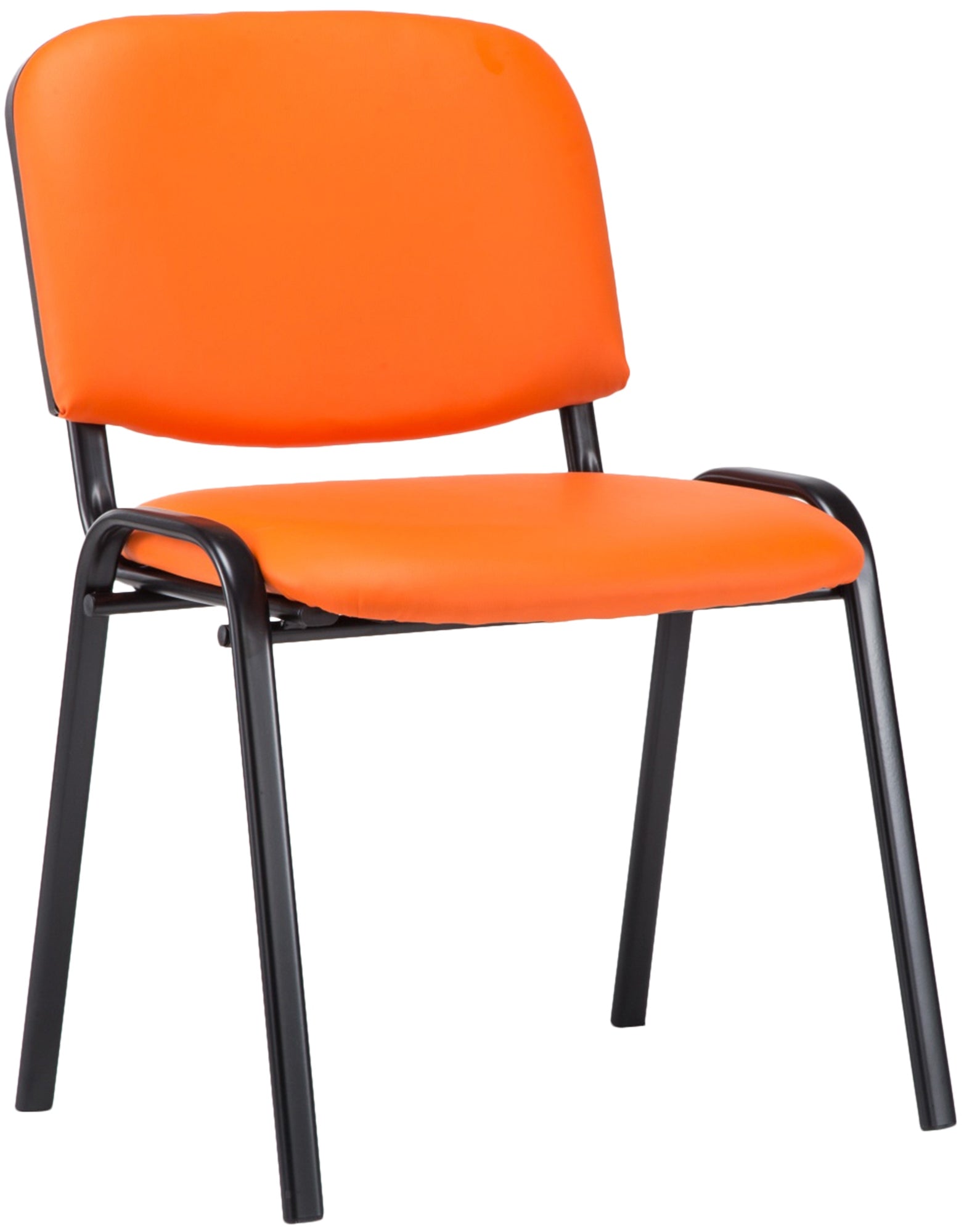 Stapelstoel Kunstleer - Vergaderstoel - Comfortabel Zitcomfort, Stapelbaar Kleur oranje
