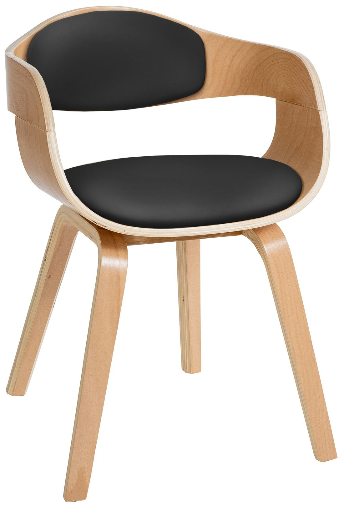 Design Eetkamerstoel - Comfortabele Armstoel - Modern Kunstleer Design Kleur natuur/zwart